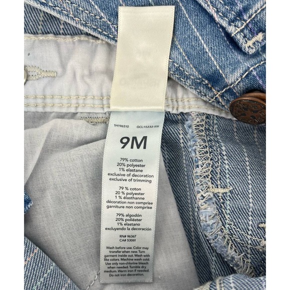 OshKosh B'gosh baby girl overalls multicolor vertical stripes Vestbak snap 9M - Picture 7 of 9